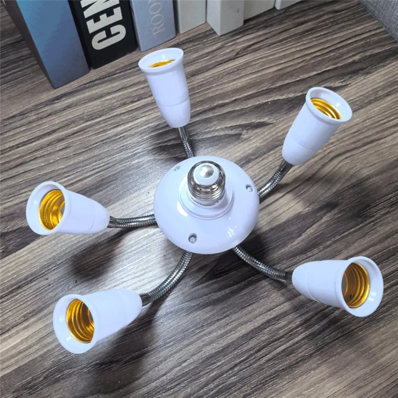 A88E-E27 Light Socket Splitter Adjustable Multi E27 Light Bulb Adapter Household Lamp Base Photography Adapter Converter