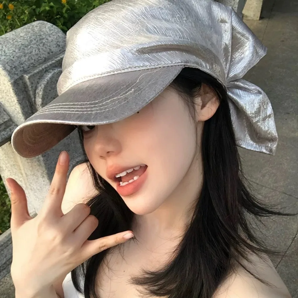 

Simple Satin Headscarf Baseball Cap Hip Hop Korean Style Sunscreen Beach Hat Y2K Sun Cap Peaked Cap Women