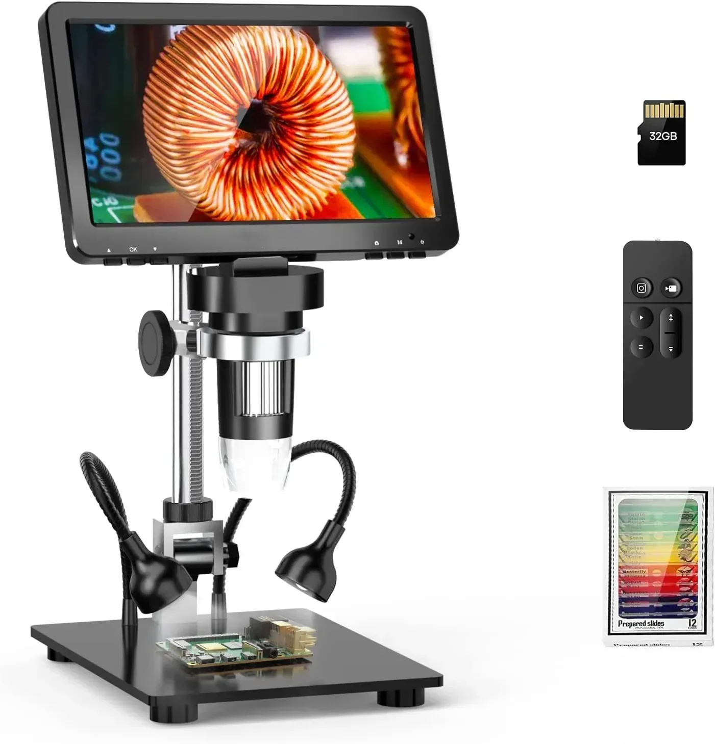 

Digital Microscope with IPS Screen 7" Coin Microscope for Coin Collection Supplies View Entire Coin 16MP Soldering Mic