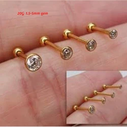 1Pc 20G 0.8mm 1.5-5mm Surgical Steel Ear Piercing Stud Small Nose Ring Couch Ear Cartilage Ear Helix Body Piercing Jewelry