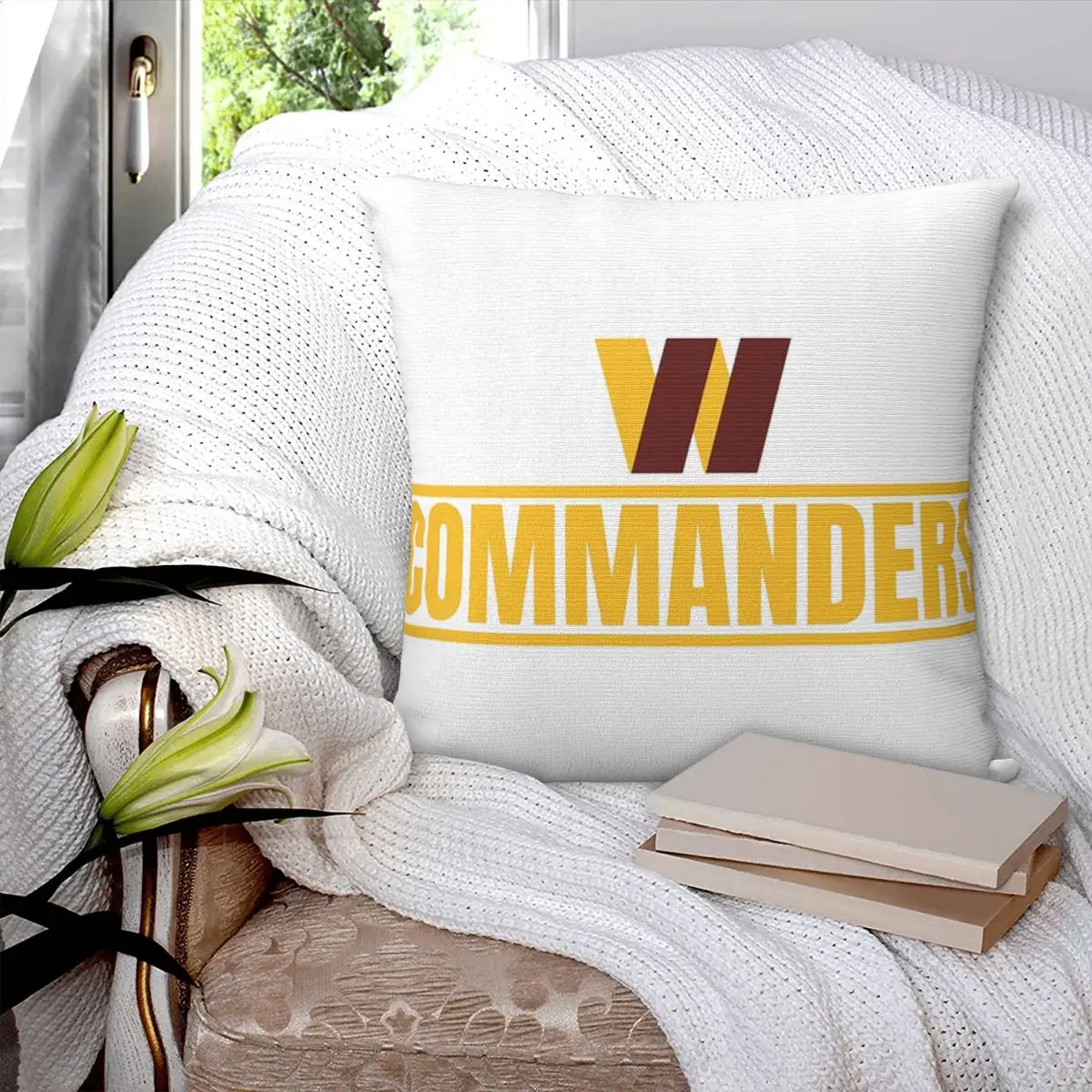Washington Commanders Football Team Square Pillowcase Pillow Cover Cushion Zip Decorative Comfort Throw Pillow for Home Sofa