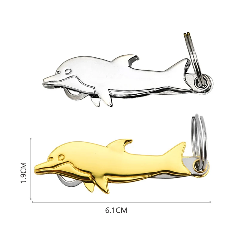 Tooth Picking Tool Stainless Steel Toothpick Paring Knife Bottle Opener Portable Dolphin Shaped Carry-on Multifunction Tool Set