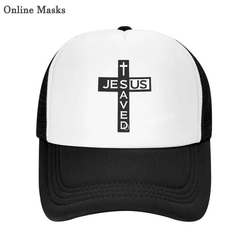 Men's Christian Jesus Cross Baseball Cap Adjustable Mesh Trucker Hat Baseball Cap Vintage Funny Dad Hat for Adult Kid