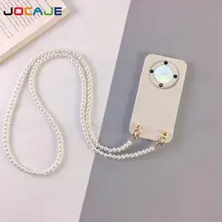 Pearl Chain Crossbody Lanyard Case For Huawei Honor X9A A8B X9B X7B Bracelet Necklace Protective Camera Lens Soft Silicone Cover