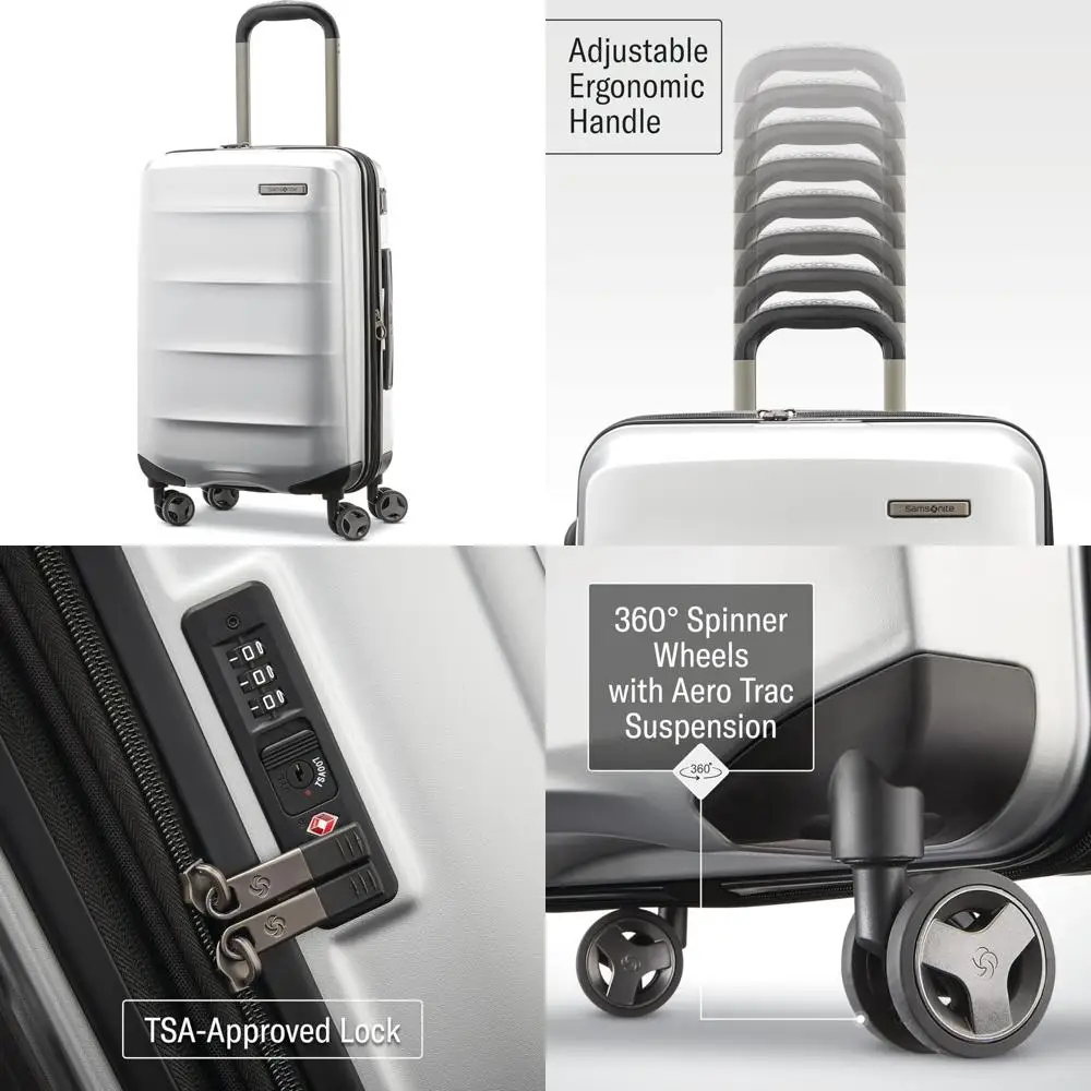 Equipaje de mano ligero y resistente a impactos de 20 pulgadas con 360 °   Ruedas giratorias y características ajustables para comodidad en viajes