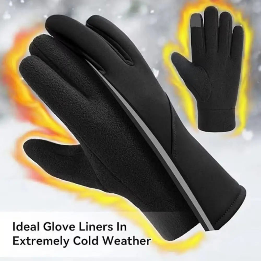 

Comfortable Five Finger Full Finger Mittens Korean Style Warm Thin Fleece Gloves Soft Touchscreen Cycling Gloves Winter