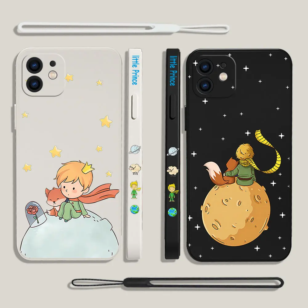 Cartoon The Little Prince Phone Case For Xiaomi Poco M5 X5 F5 F4 X4 M4 F3 X3 M3 F2 X2 Pro C40 4G 5G GT Liquid Silicone Cover