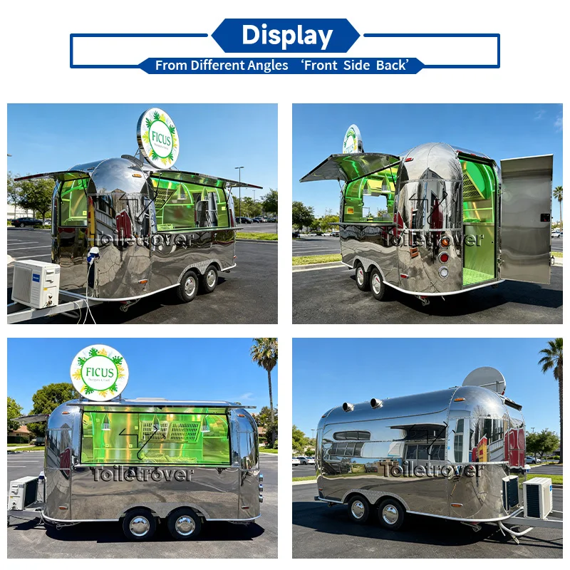 Multifunctional Remorque Food Truck Custom Food Cart Trailer Outdoor Mobile Food Truck Trailer with Concession Window