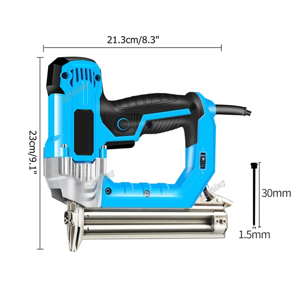 2300W Electric Nail Gun 220V Woodworking Tools Electrical Straight Staple Nail F30/F25/F20/F15 Furniture Nailing Stapler Shooter