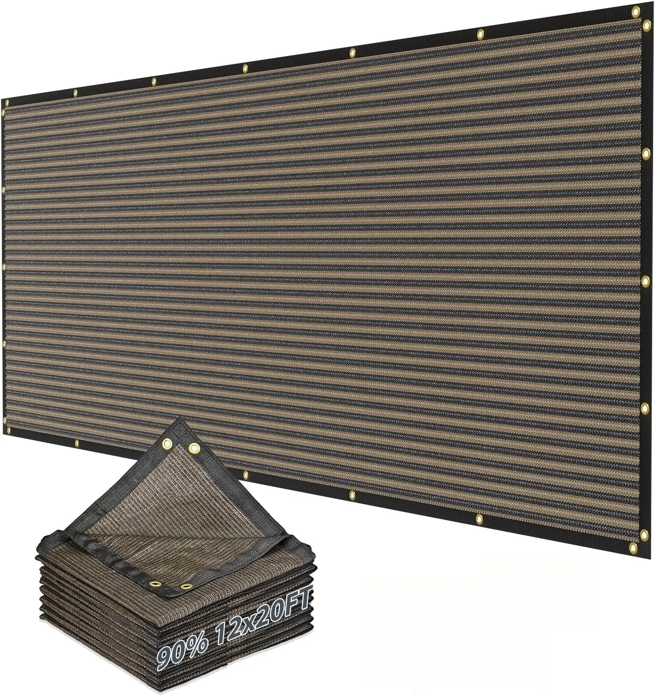 

Сетка-тент от солнца 90% (12x20 футов) с люверсами, сетчатый тент для теплиц, пергол, террас, для обеспечения приватности