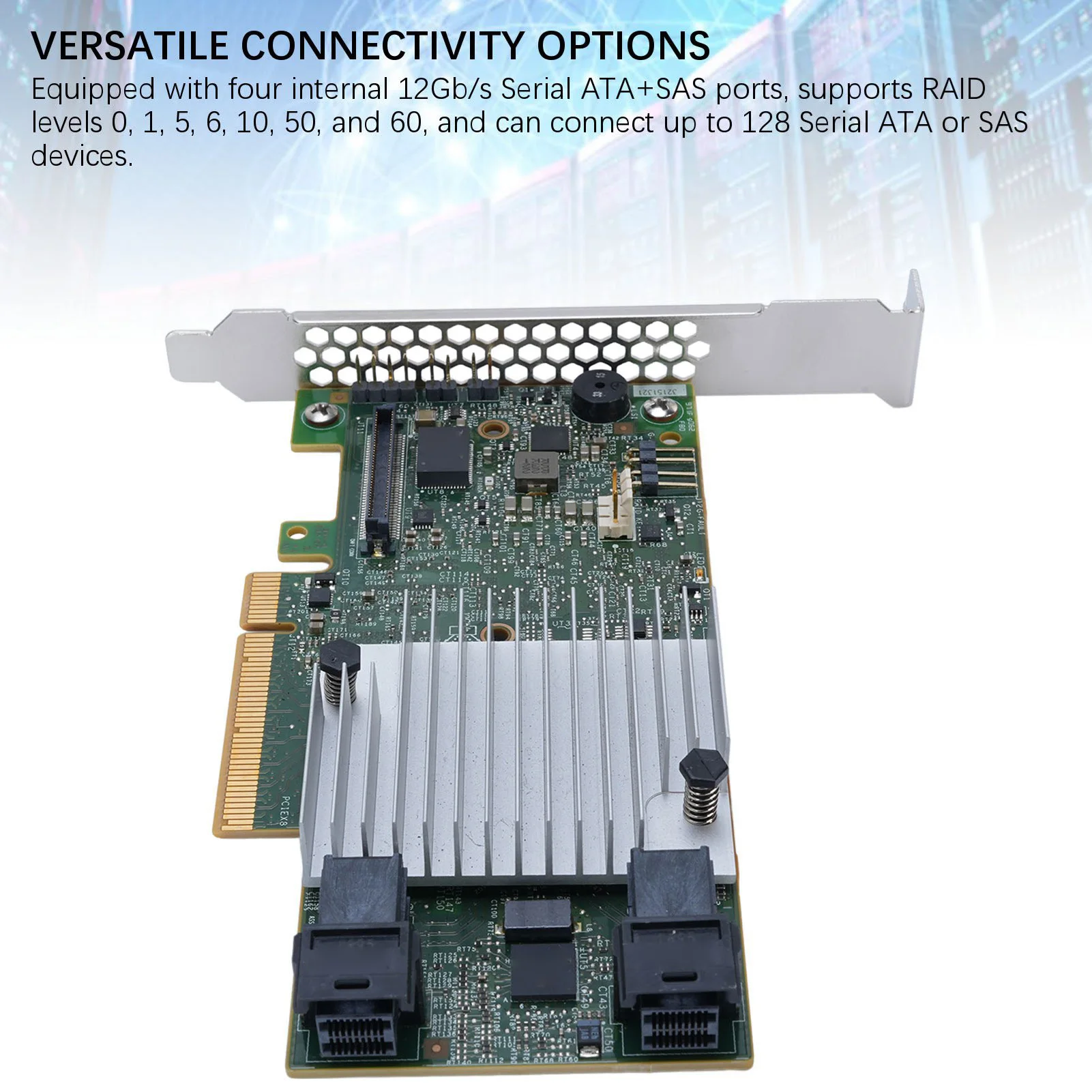 

RAID Controller Card 128 Serial ATA Ports Plug and Play PCI E 3.0 SAS RAID Card Sensitive SAS Error Correction for Workstation