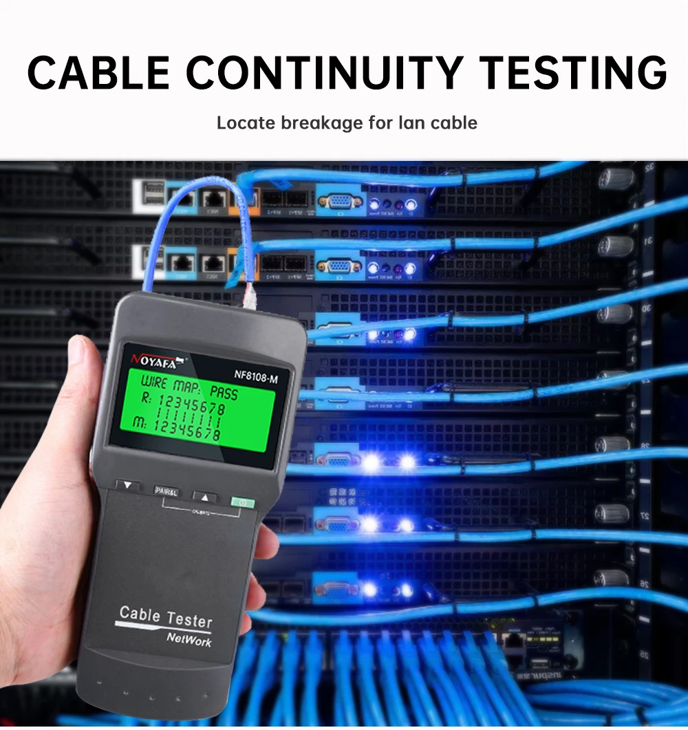 NOYAFA NF-8108M Netzwerkkabeltester Professioneller RJ45-Tester Längenmessung Kabelverfolger POE-Netzwerkwerkzeuge – Detail 7
