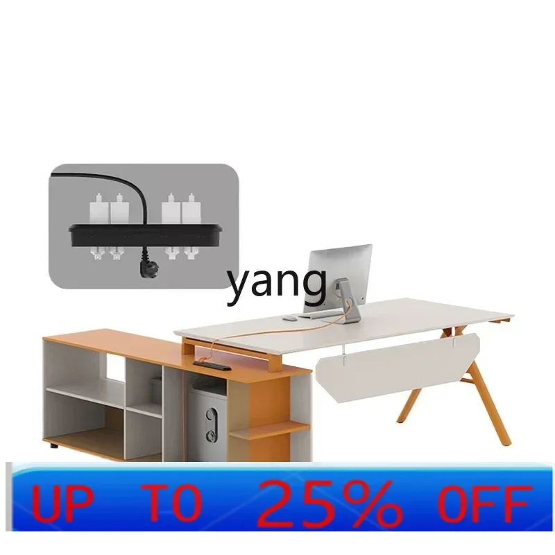 LMM simple modern single office desk and chair combination manager table atmospheric desk