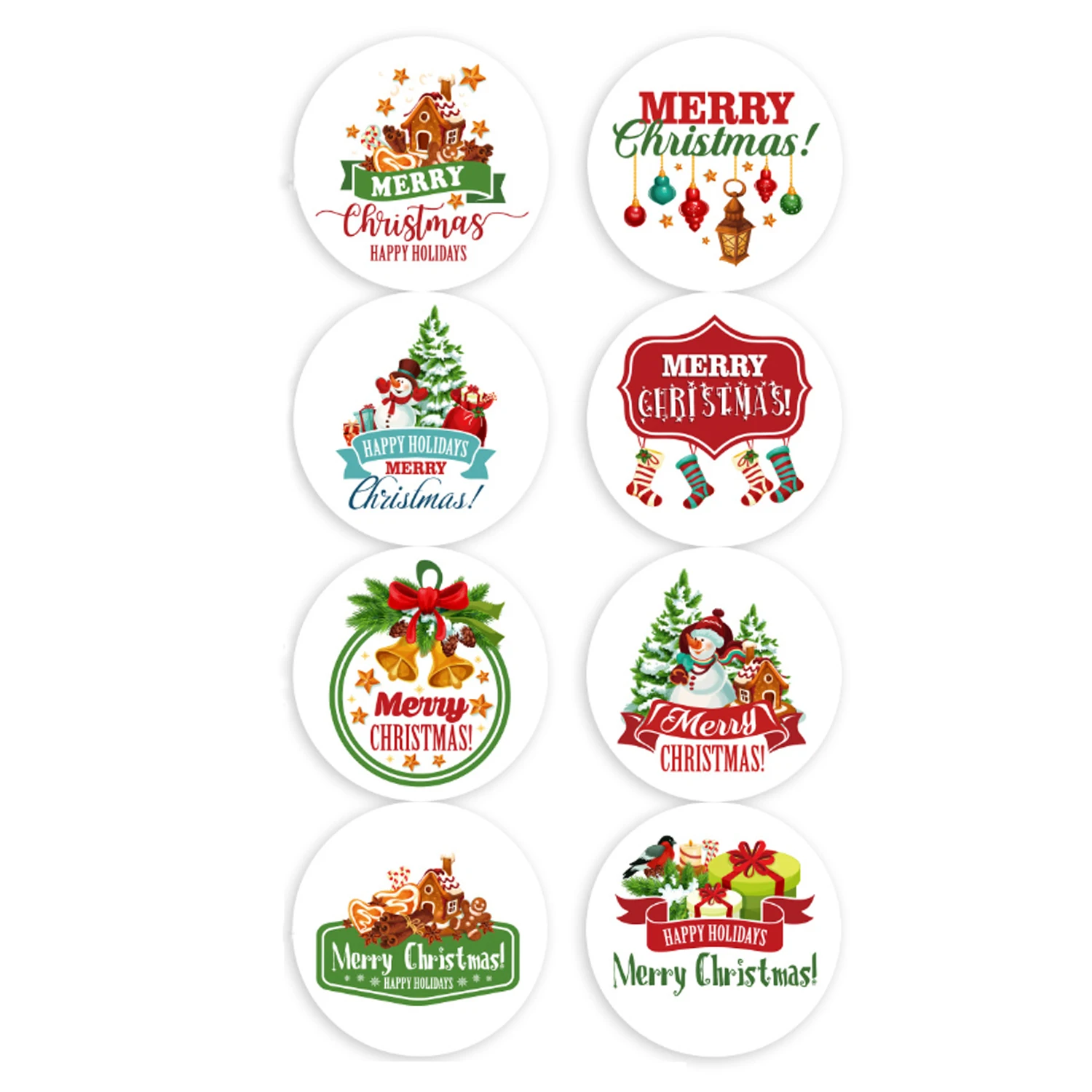 New Merry Christmas Stickers for DIY Gift Baking Packaging Envelope Stationery Decoration Christmas Theme Sealing Labels Sticker