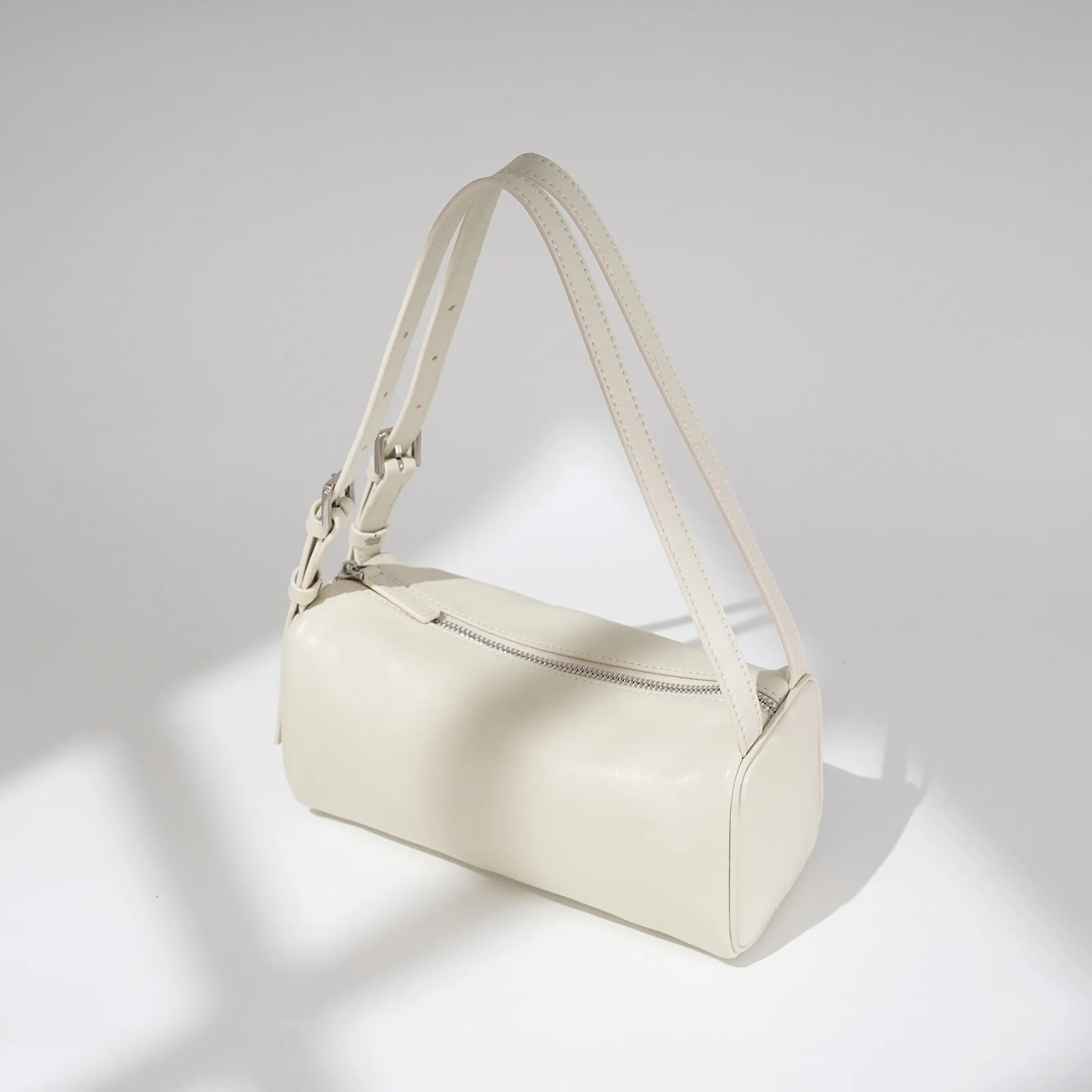 Nowa, oryginalna, skórzana torebka w kształcie cylindra, jednolita, damska, z prawdziwej skóry, z paskiem na ramię, torebka w kształcie beczki.