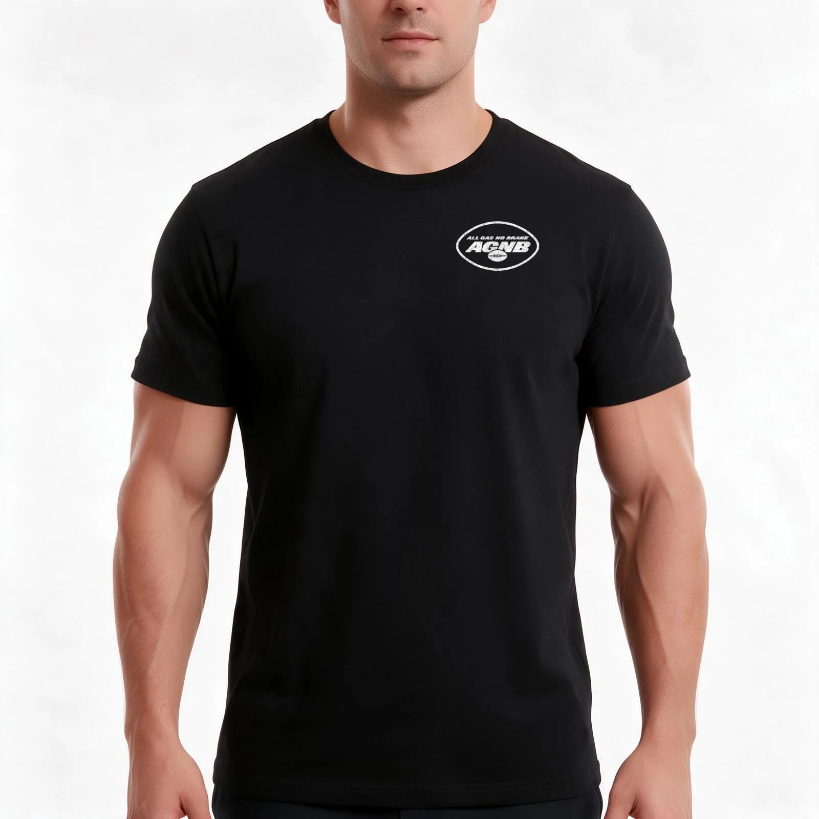 All Gas No Brake (Chest Pocket) T-Shirt, Summer Casual Cotton Tee, Oversized Streetwear Tops, Vintage Graphic Print, 100% Cotton