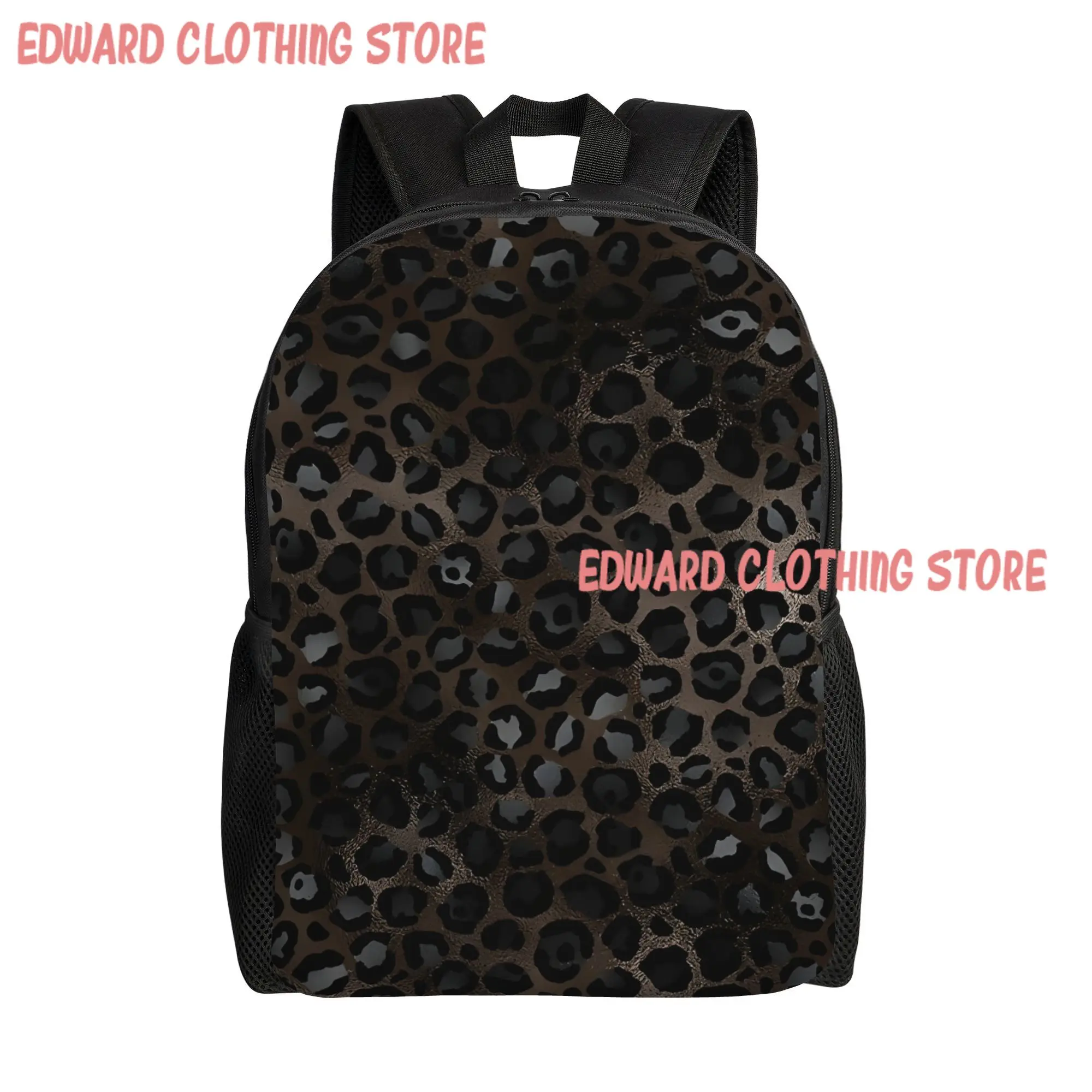 Back to school season New Beautiful Black Leopard  Pattern Schoolbag Leopard Print For Men Women Daypack Backpack