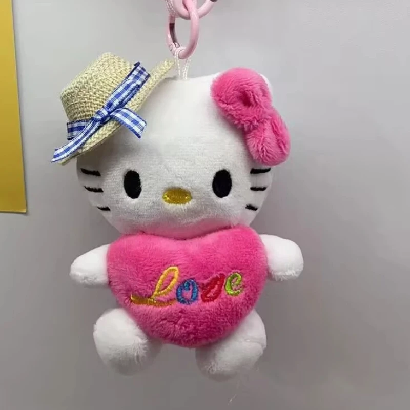 Schattig katje pluche sleutelhanger meisje rugzak hanger cartoon dier cross dressing pluche pop hoge kwaliteit auto hanger kerstcadeau