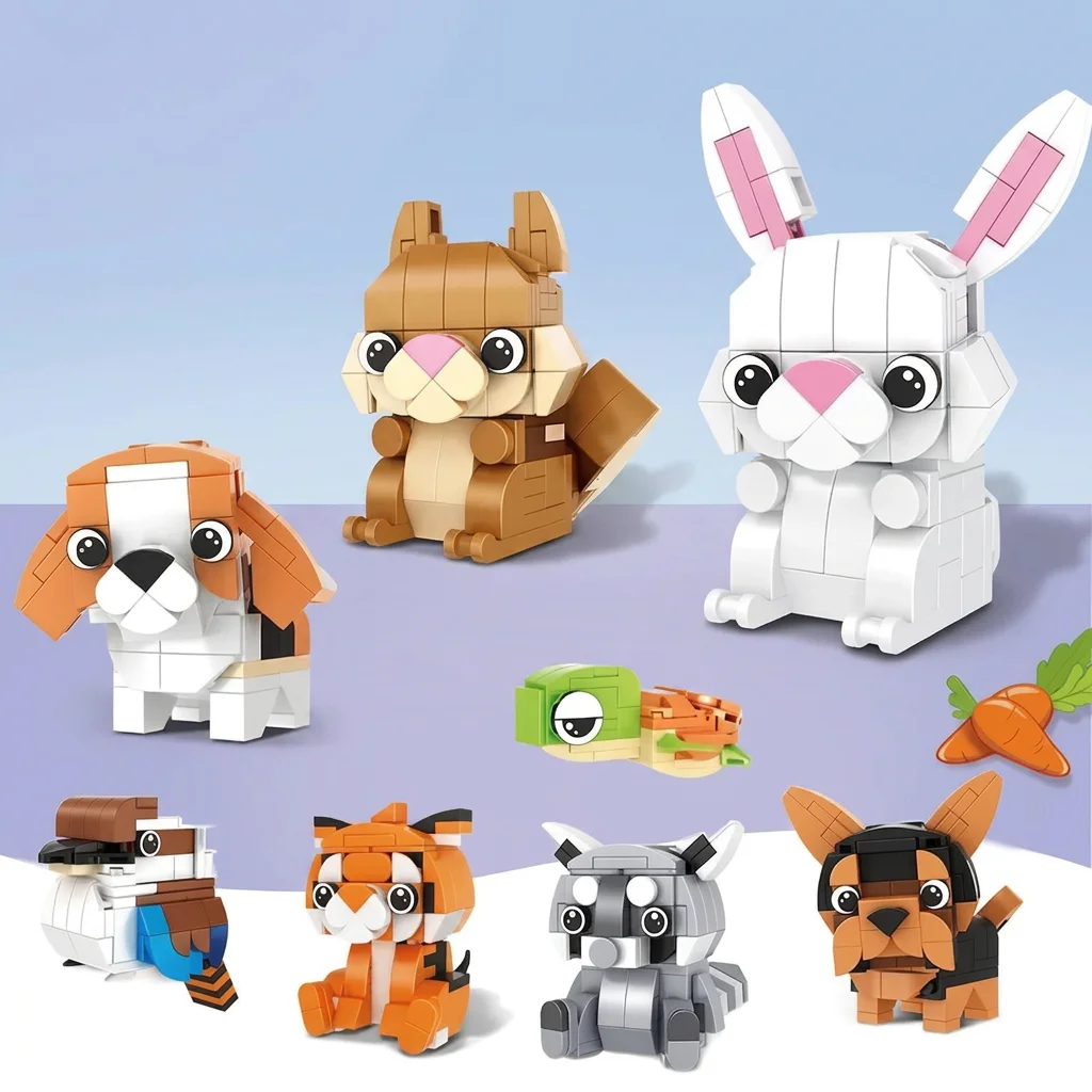 Cute Animal Assembly Building Blocks Set Small Particle Bricks Collection Fun Decoration Diy Toy Holiday Gifts For Collector