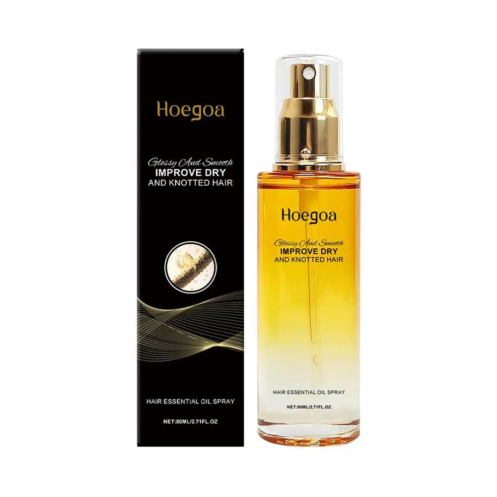 

80ml Hair Care Essential Oil Spray PreveSnt Restlessness Flexibility Repair Dry Skin Hot Dyeing Care Lingering Fragrance