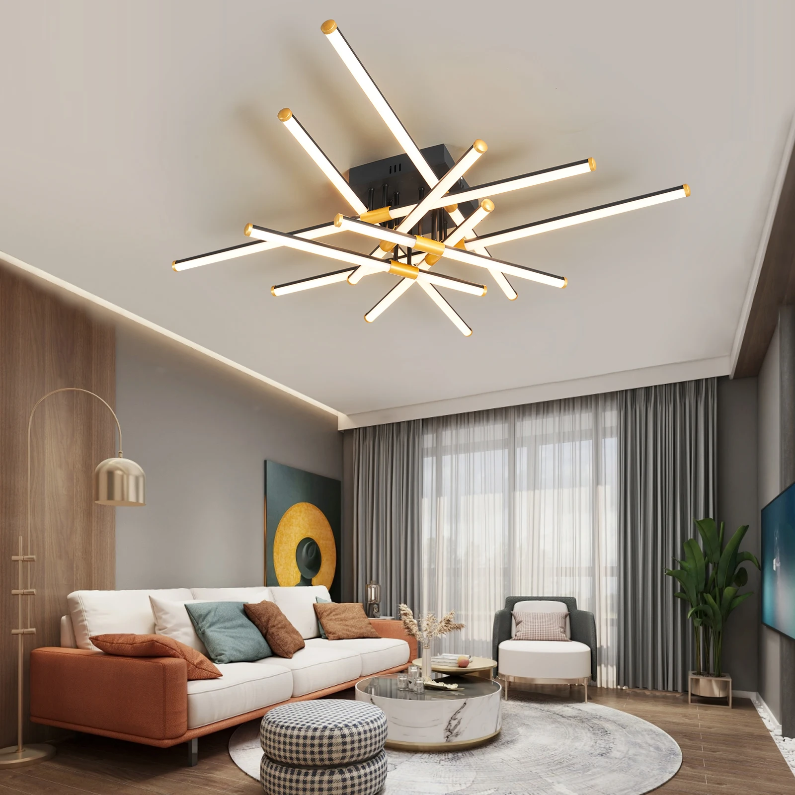 

Modern led Chandelier for Bed room Living room decoration Ceiling chandelier Lights Bluetooth Compatible with Alexa 90-260V