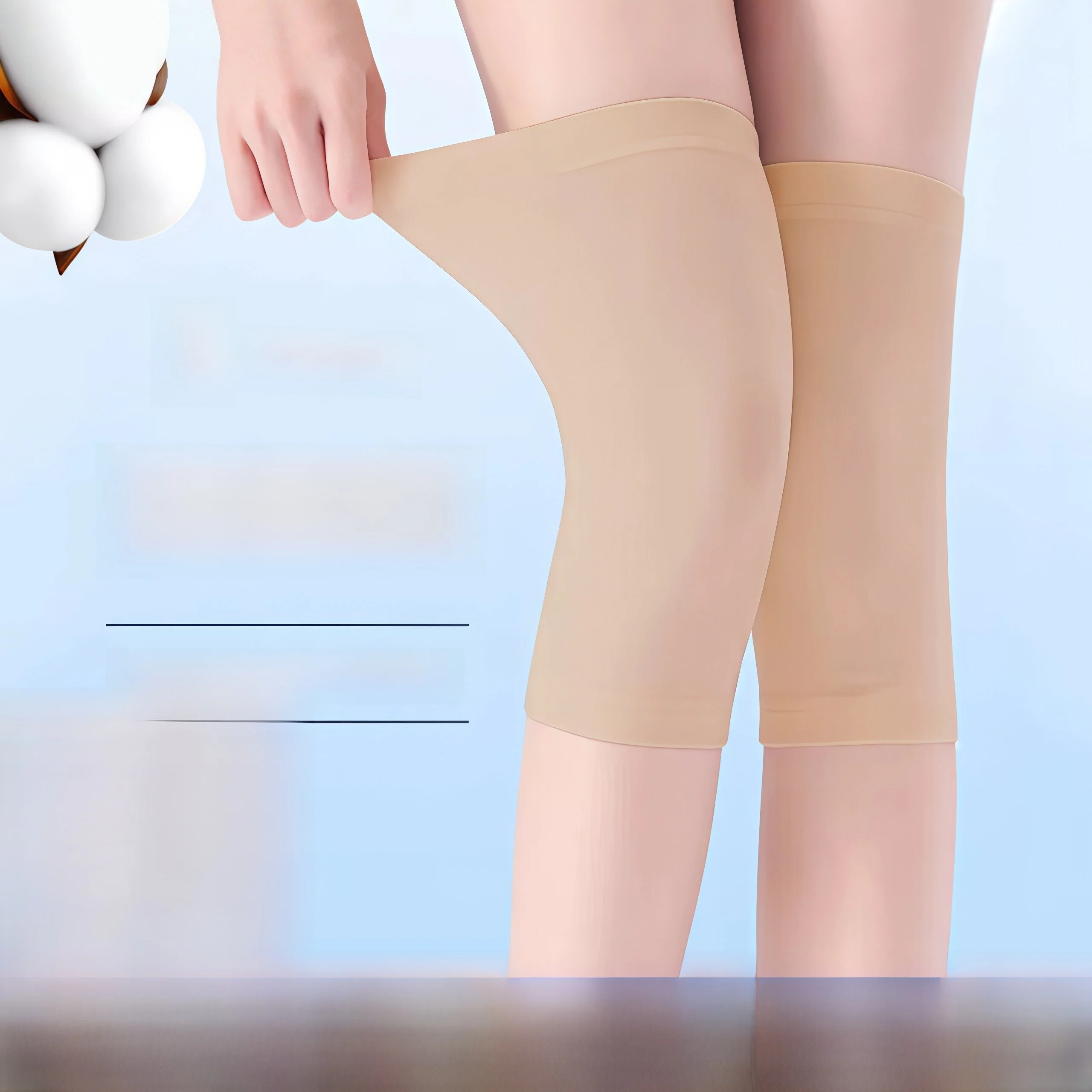超薄型モーダル膝パッド-暑い夏に最適-男女兼用-シームレス防寒ソックス-軽量滑り止めインナーウェア-膝保護