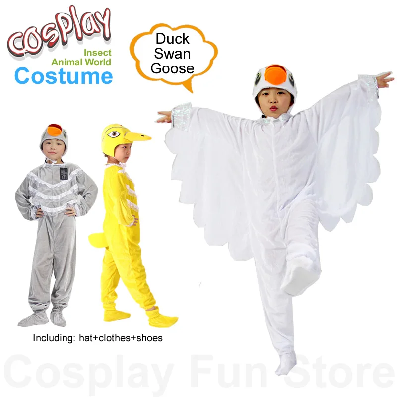 

Kids Cosplay Ugly Duckling Costumes Drama Performance Clothing Cartoon Animal Jumpsuits Children's Party Swan Dancing Dress Show