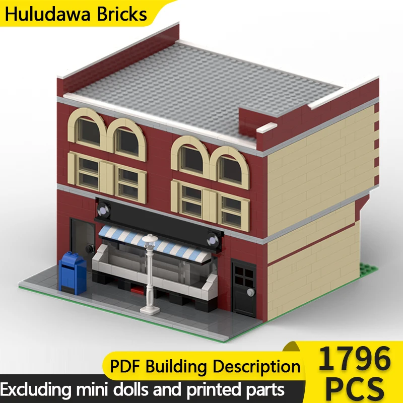 

Модель City Street View MOC, строительные кирпичи, магазин записей Serenade, модульная технология, детские праздничные подарки, сборка игрушек, костюм