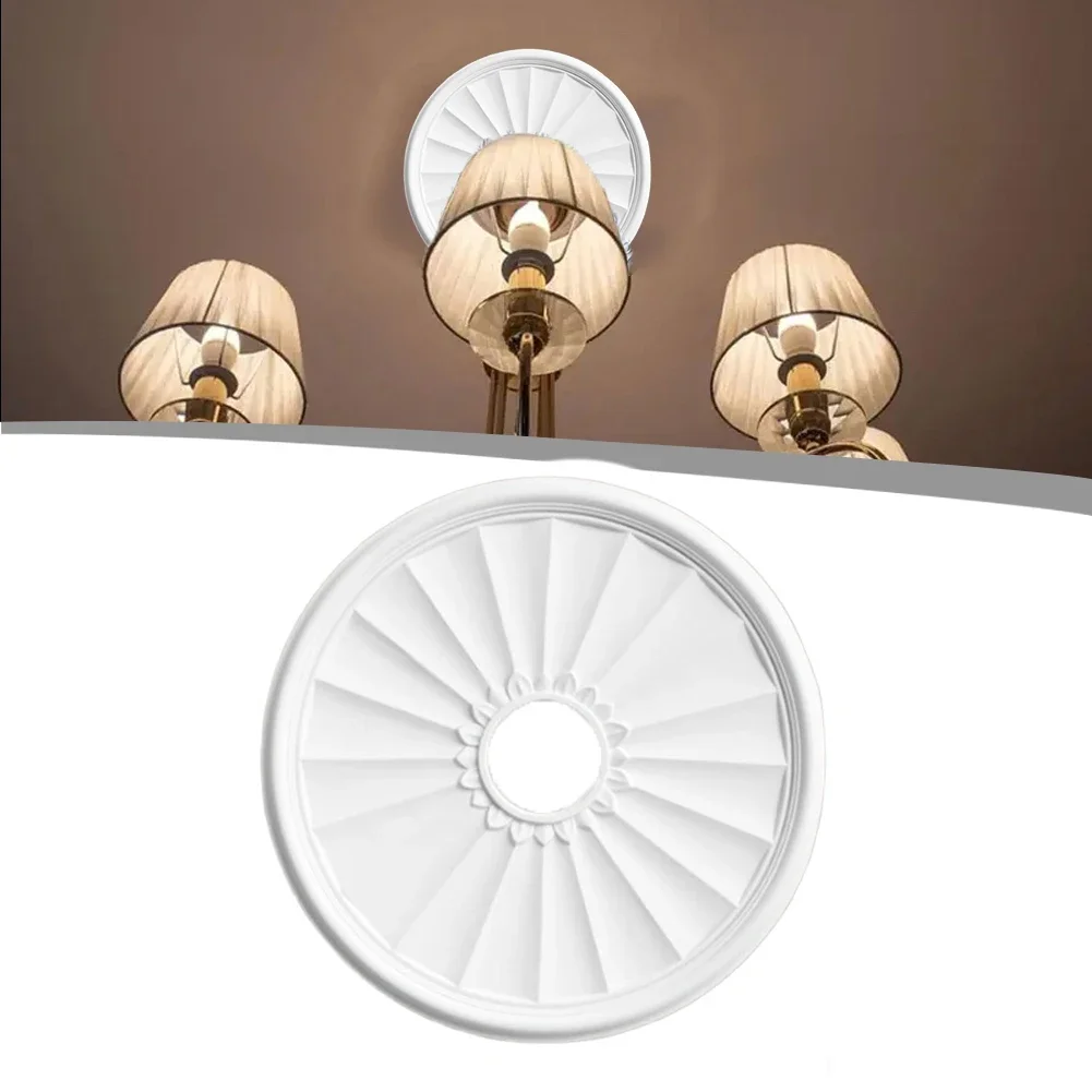 PU ceiling fan lamp cover round shape designed for home ceiling decoration and improved lighting fixture stability