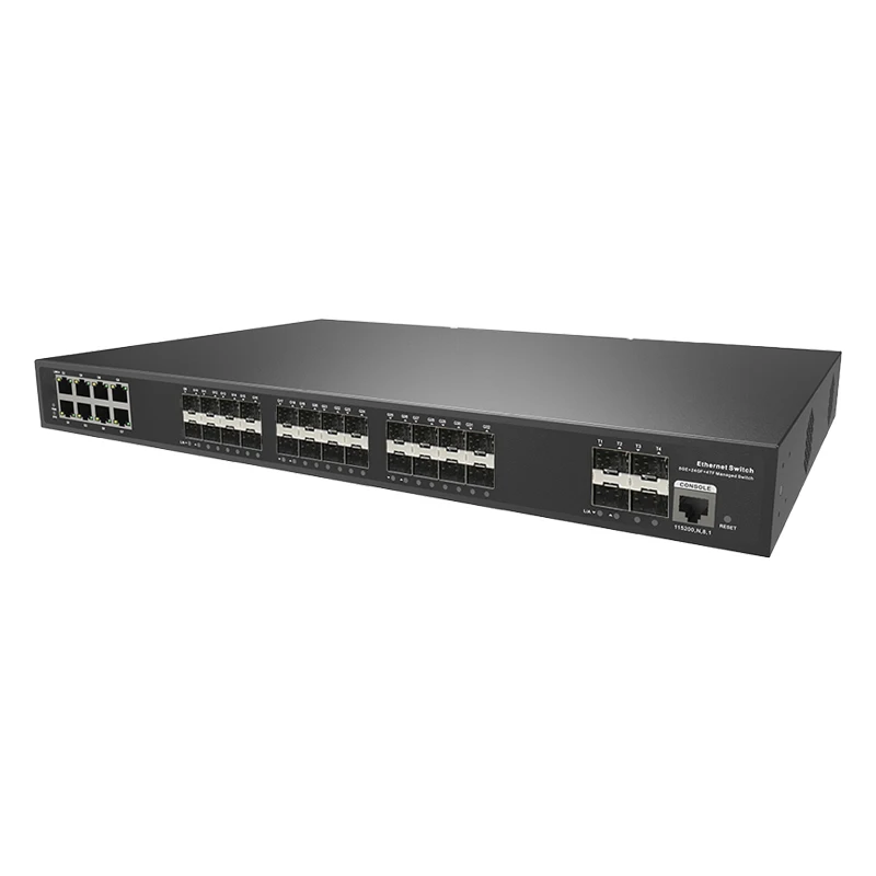 JT-COM L2+Managed switch with 4*1/10G SFP+ slot ports and 8*1000M TP/SFP Combo ports and 16*1000M SFP slot ports