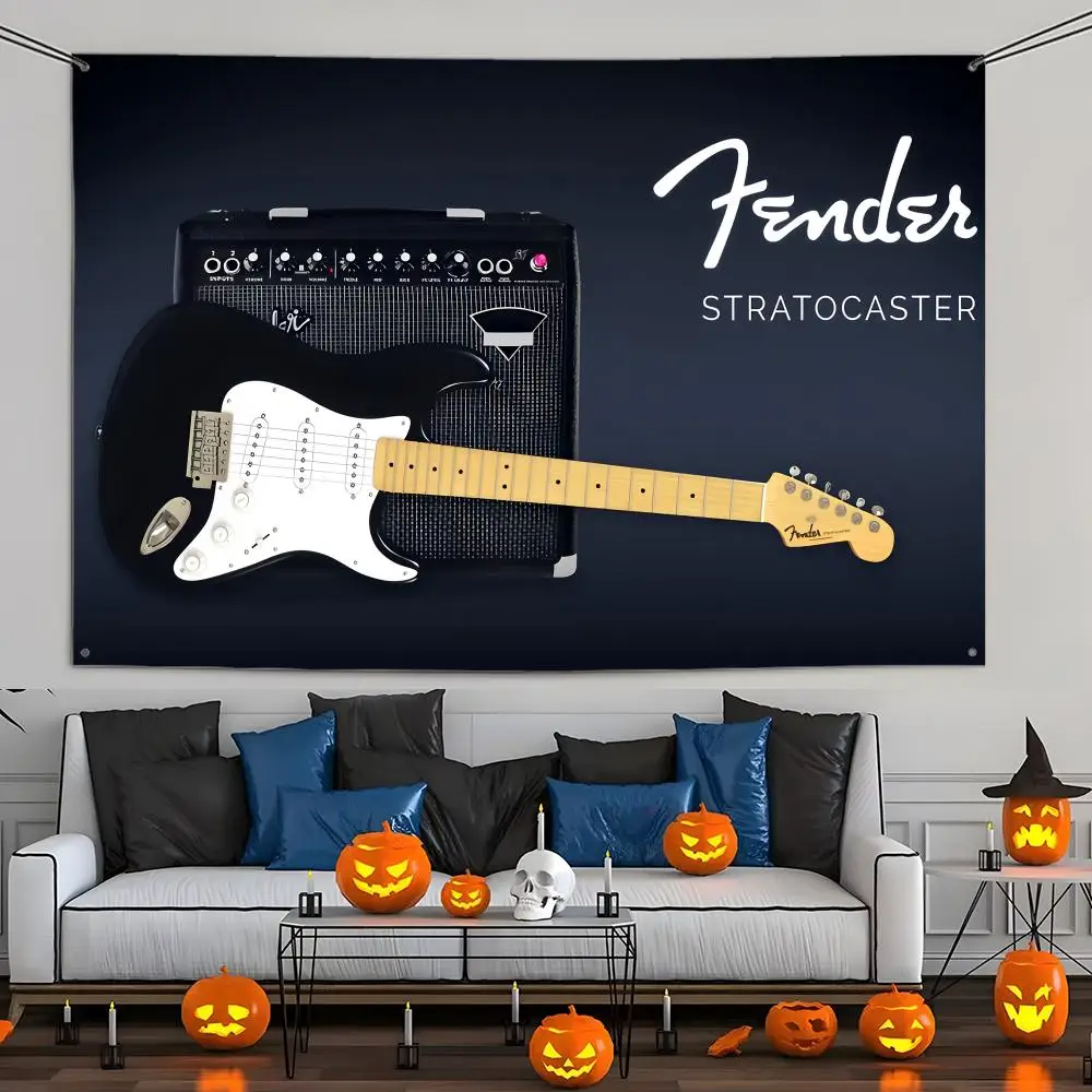 F-Fender Guitar Flags Wall Hanging Tapestry Outdoor Decorative flag Background Blanket