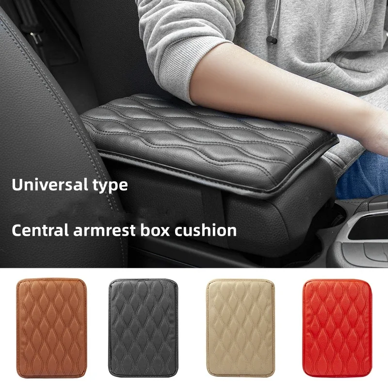 Car Armrest Box Mats Memory Foam Car Arm Rest Box Pad Leather Central Console Covers Styling Car Decor Auto Interior Accessories