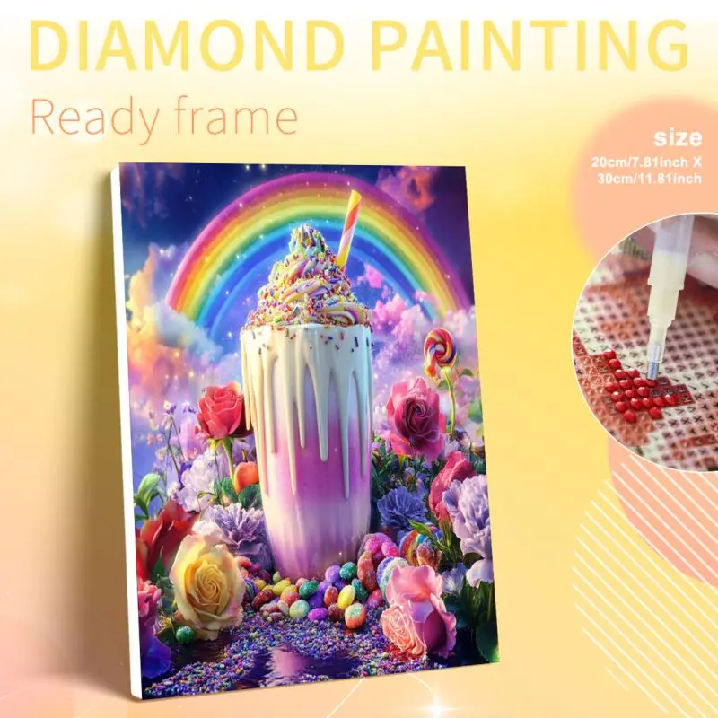 

Набор для алмазной вышивки PhotoCustom: Картина «Мороженое» в рамке, для декора гостиной, поделки своими руками для начинающих, пейзаж, полный круглый/квадратный рисунок D