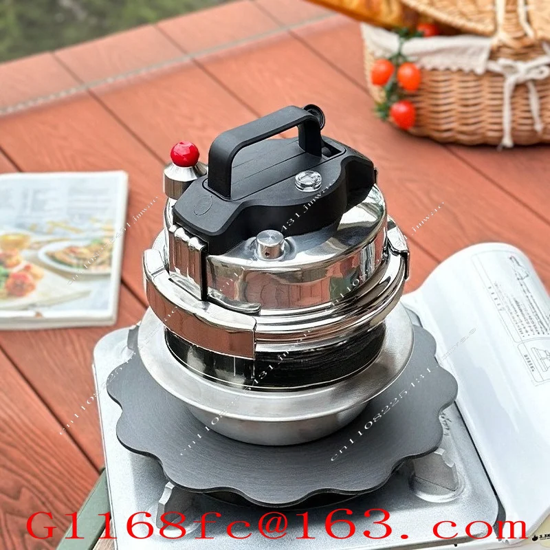 304 Stainless Steel Micro Self Driving Outdoor Portable Cooker, Travel Mini Pressure Cooker