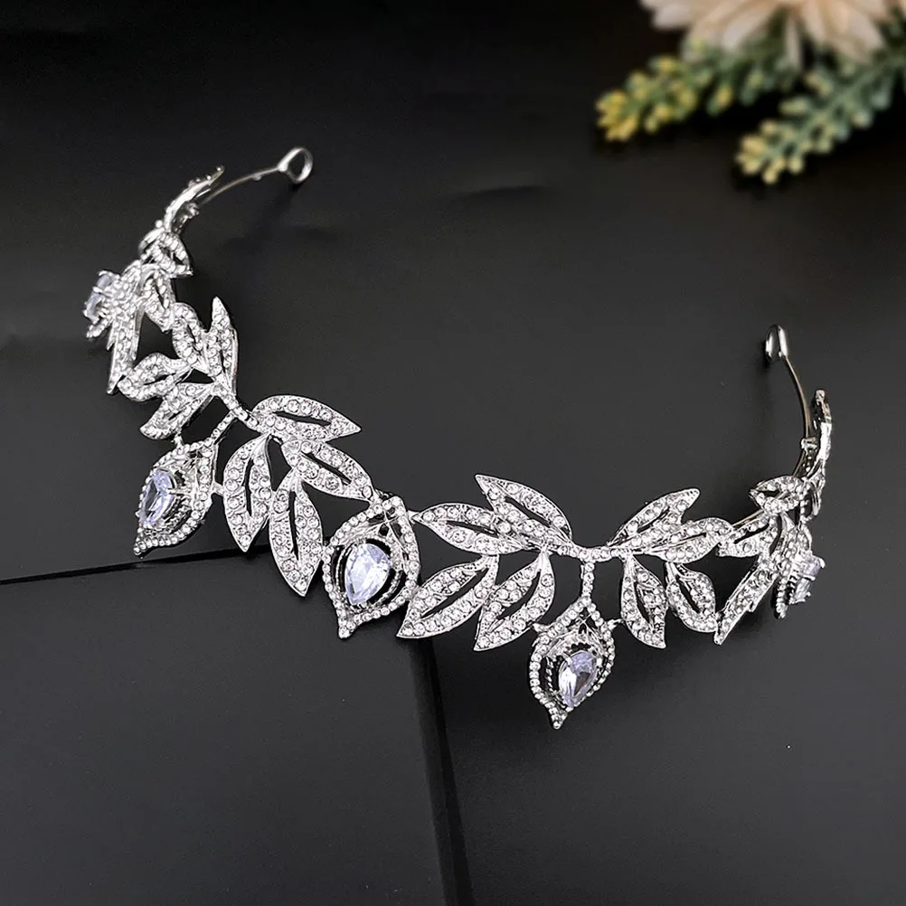 

Rhinestone Crown Accessory Zinc Alloy Wedding Headwear Bridal Girls Rhinestone Headwear Party Festival Silver Headdress