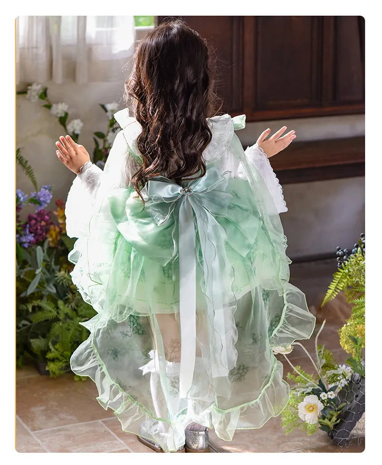 Handgefertigtes Neues Blumenmädchen Lolita Prinzessinnenkleid Mädchen Schmetterling Feenkleid Kinder Geburtstag Party Hochzeit Boutique Qualität Anzug – Detail 5