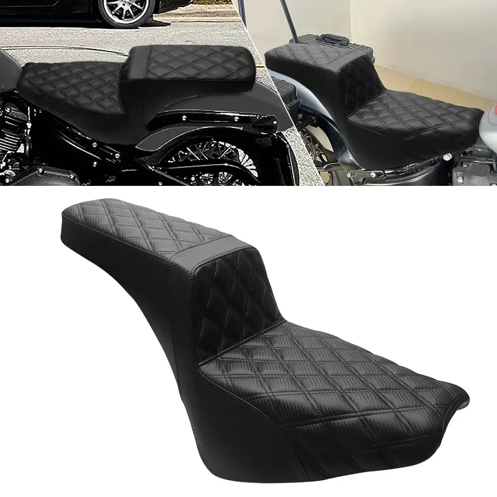 One-piece Motorcycle Seat Two-Up Driver Passenger Seat For Harley Softail Street Bob 114 FXBBS FXBB Standard FXST 2018-2026