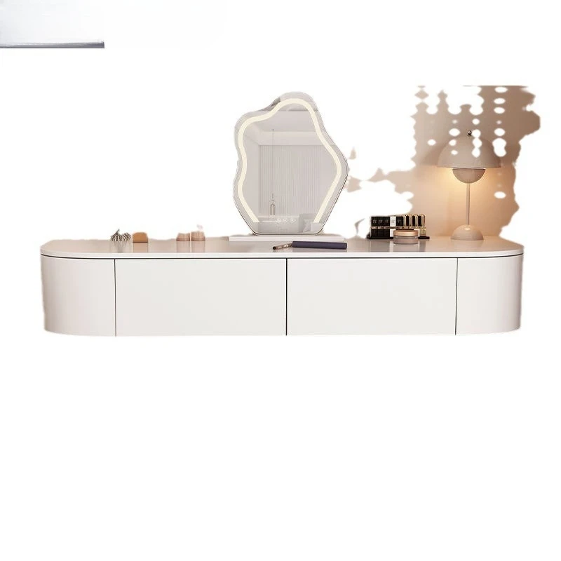 

Suspended dressing table, modern minimalist cream style bedroom home minimalist dressing table