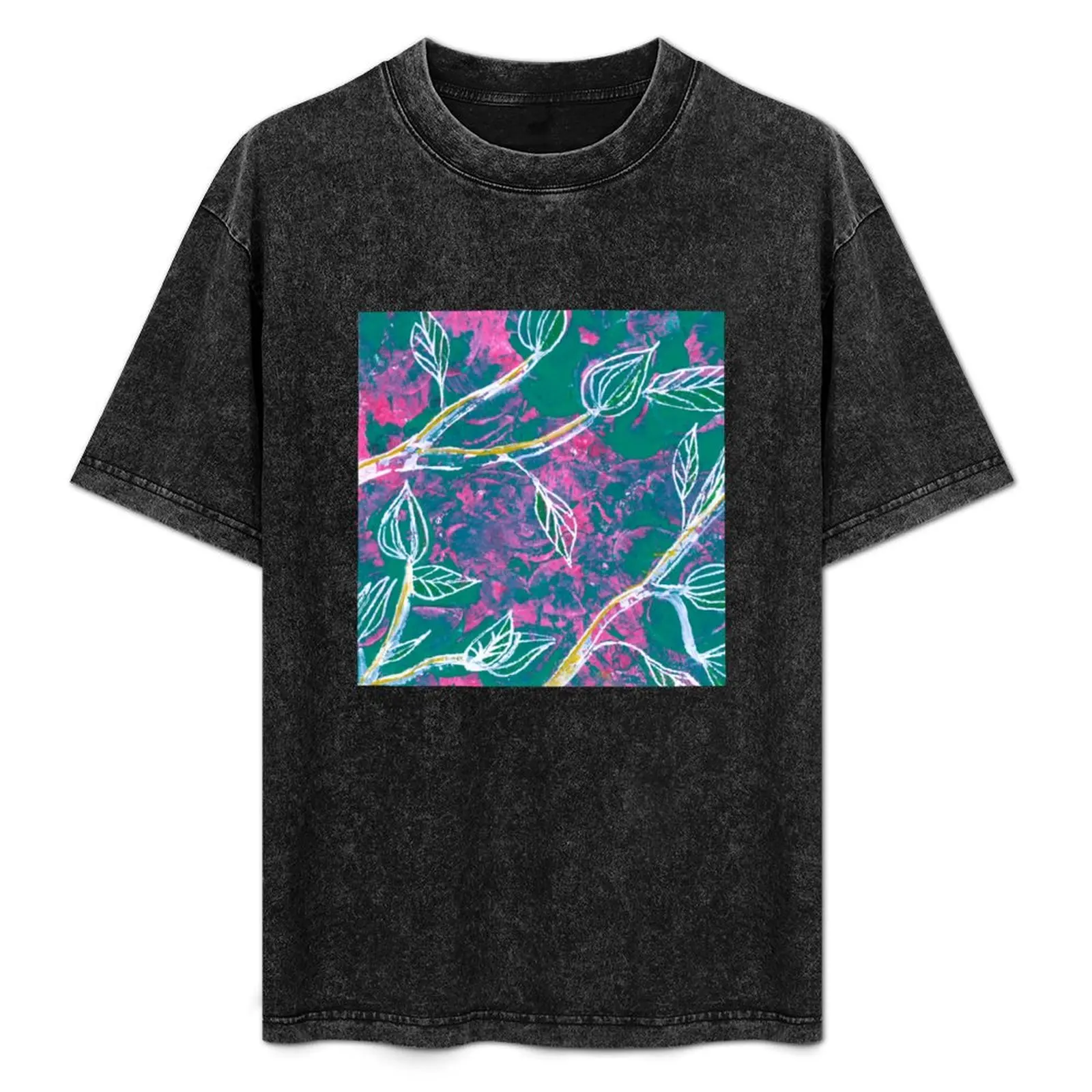 

Branches, Leaves and Pink Sky T-Shirt vintage clothes man t shirt designer shirts shirts graphic clothing for men