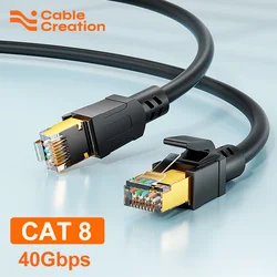 CableCreation-Cat 8 RJ45 이더넷 케이블, 40Gbps 2000MHz sfp 고속 네트워크 인터넷 Lan 패치 코드 노트북 PS5 라우터