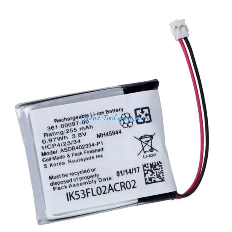 H37F Lightweighted 255mAh Battery 361-00097-00 For Sports Watches Offers Stable Power Output In Various Conditions