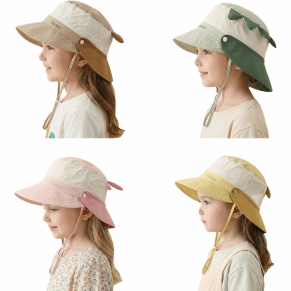 

Детская солнцезащитная шляпа с регулируемым ремешком на подбородке, дышащая пляжная шляпа с защитой от ультрафиолета, широкополая пляжная шляпа с мультяшным рисунком для мальчиков и девочек от 1 до 6 лет