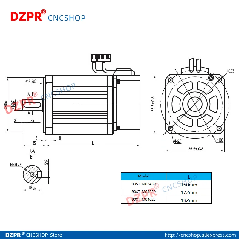 Multi-bus absolute AC220V SERVO 90ST M02430 with AASD 15A Driver NEMA34 Absolute Encoder Motor  MODBUS RS485 RS232