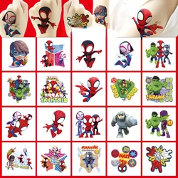 20Pcs Cartoon SpiderMan and His Amazing Friends Tattoo Sticker Children's Reward Sticker Pack Cute Laptop Skin Stickers