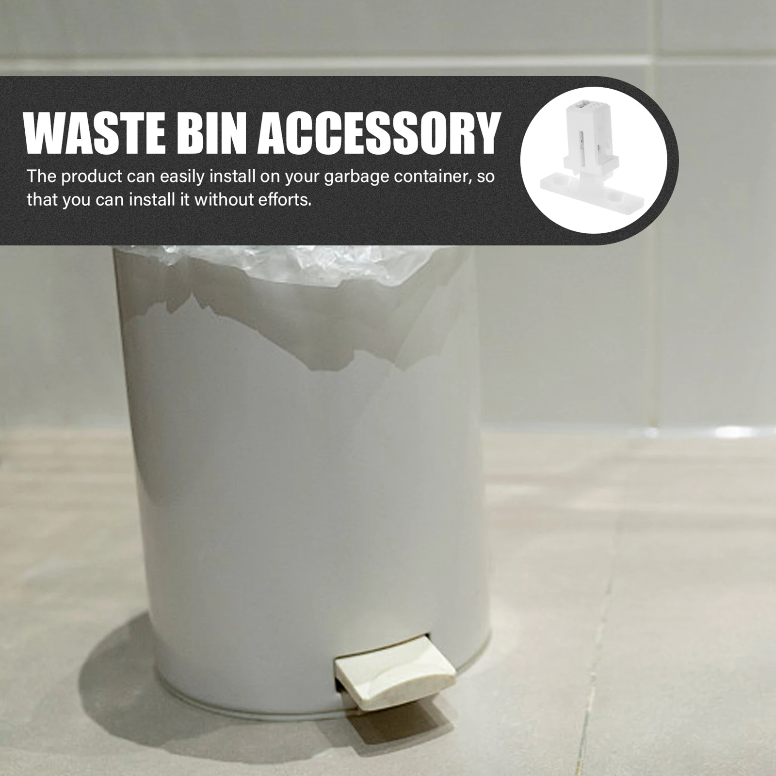 

Spring Lock Garbage Cans Cover Buckle Toothpick Holder White Iron Waste Bin Clips