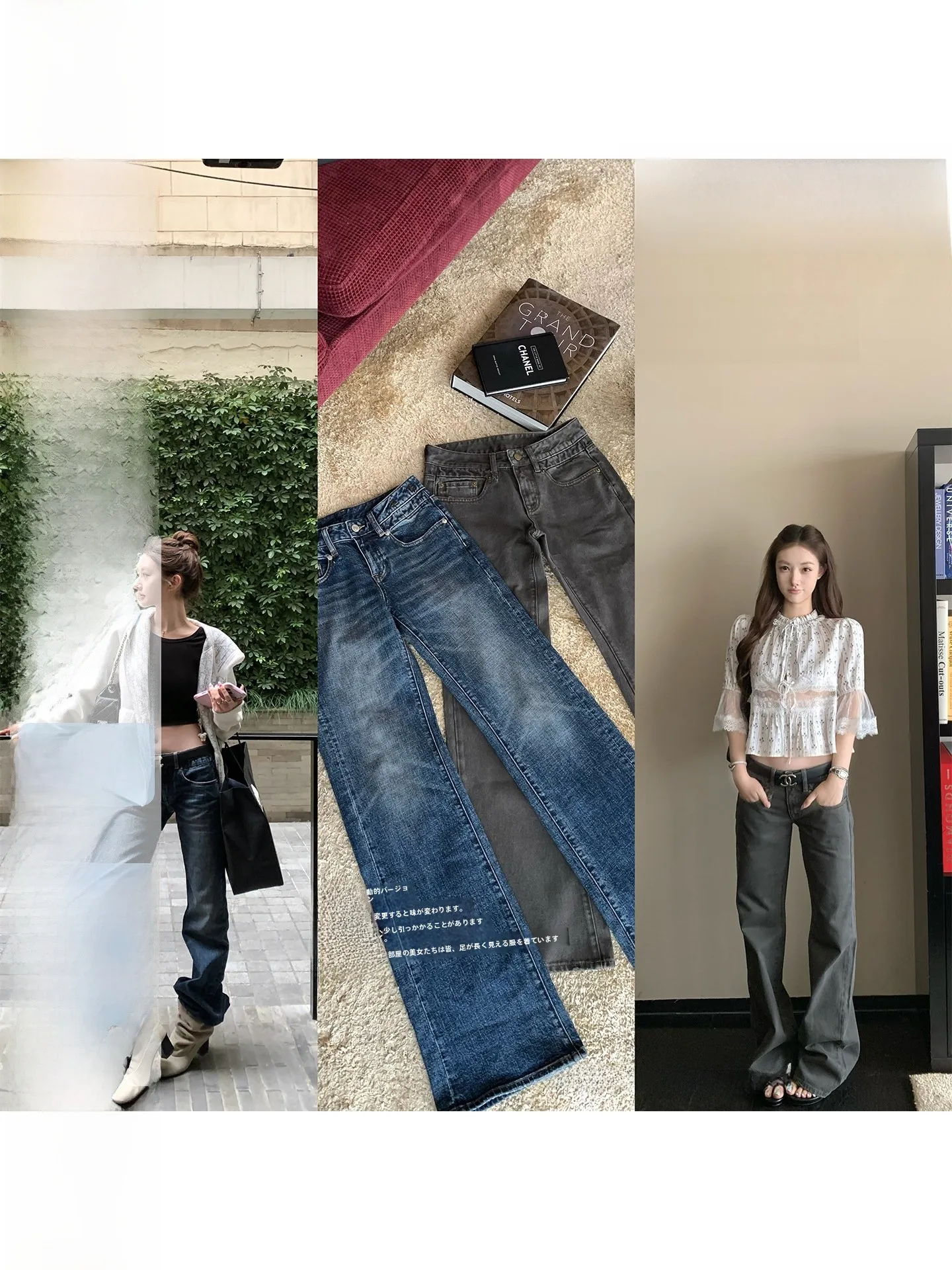 

Low Waist Cotton Jeans Women's Vintage Washed Straight Leg Jeans Casual Comfortable Fit Spring Season Ladies Fashion