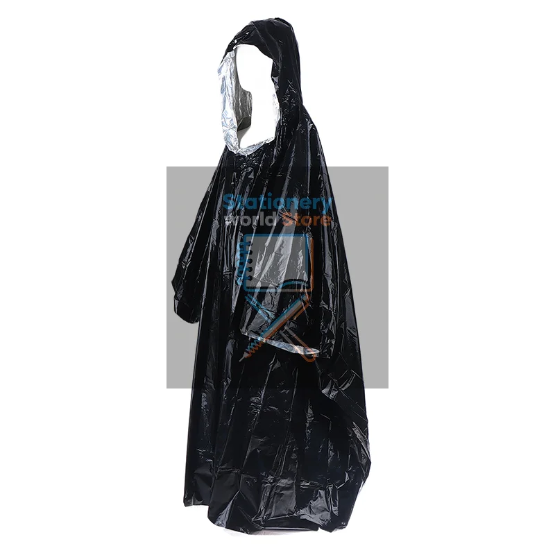 مقاوم للماء معطف المطر في حالات الطوارئ بولي ايثيلين بطانية حرارية معطف واق من المطر غطاء مقنع للتخييم في الهواء الطلق التنزه السفر دراجة نارية المطر والعتاد #1