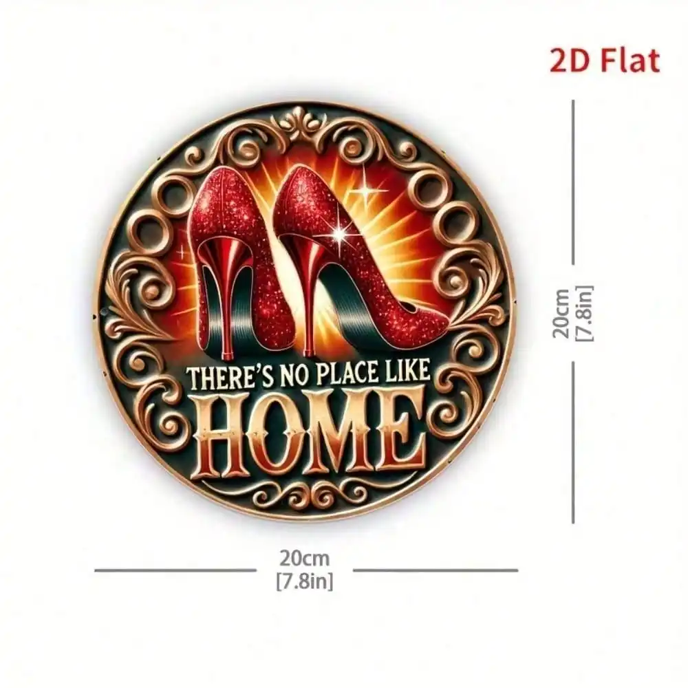 CIFbuy Retro Red High Heels Aluminum Wall Art 8x8in Waterproof Durable Decor For Home Living Room Bedroom