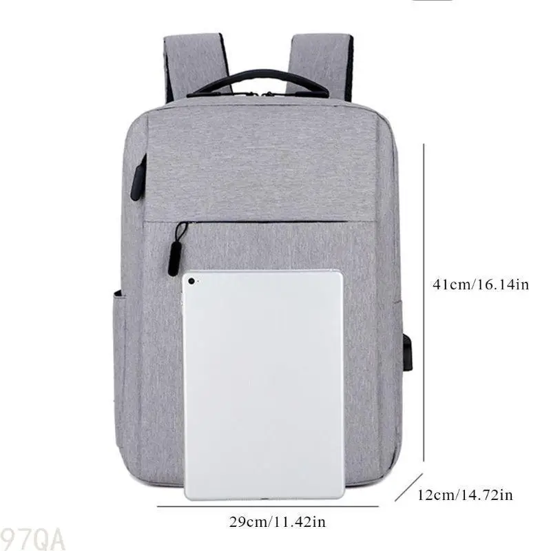 

97QA Travel Laptop Backpack, Business Anti Theft Slim Durable Laptops Backpack with USB Charging Port, Water Resistant Colleg