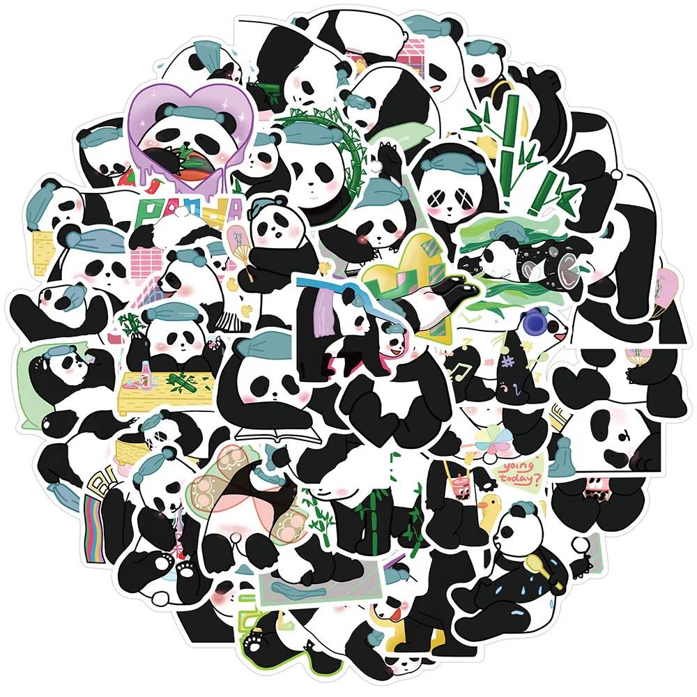 10/30/50PCS Panda Cartoon Cute Stickers Decals Decoration Suitcase Laptop Scrapbooking Phone Stationery Funny Bear Kid Sticker